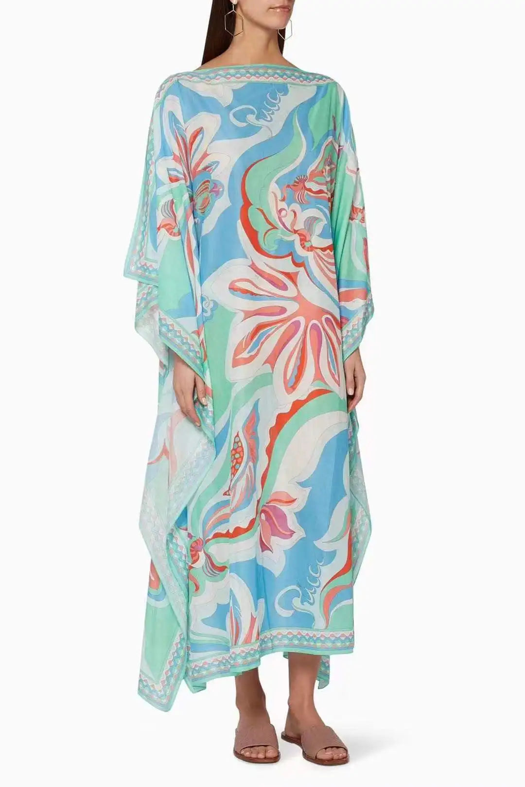 MooMoo Dress| Women's Murah Kaftan Batik Cover Up Loose V-neck|  bohemian dress plus size Beach Dress Print Floral Maxi Dress